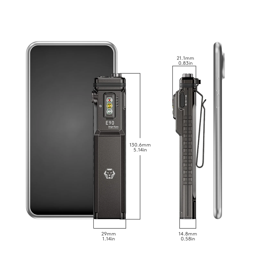 Angel Eyes E90 Flat EDC Flashlight